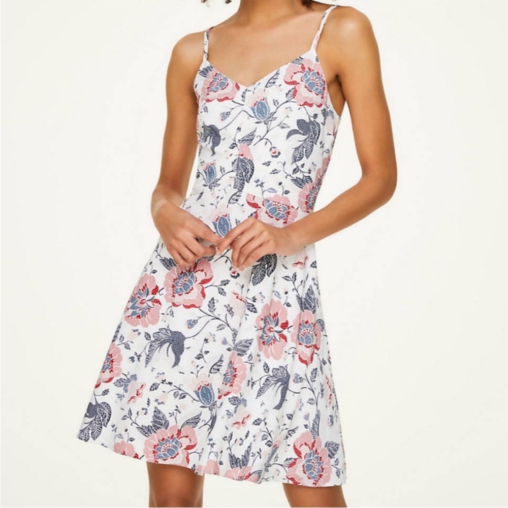 Loft Floral Spaghetti Strap Dress
